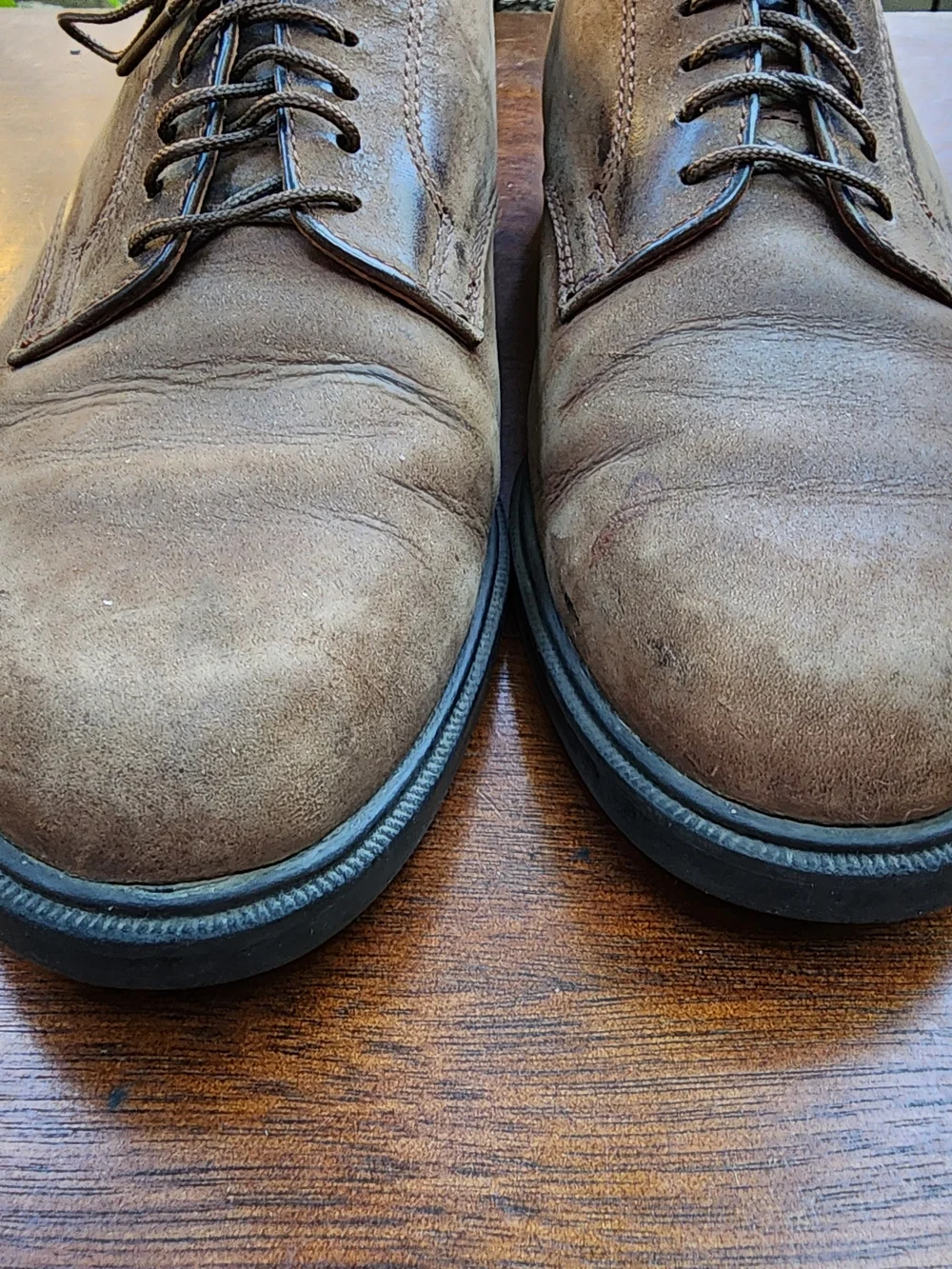 Vintage Thornton Bay Brown Nubuck Suede Leather Derby Oxford Shoes